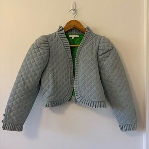 Love The Label Adrienne Quilted Open-Front Cropped Jacket | Size Medium